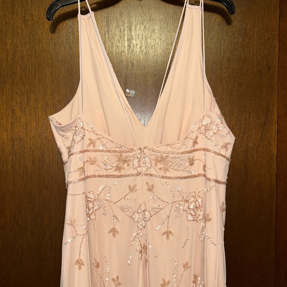 Adrianna Papell Bridesmaid Formal Sequin Floral Floor length Gown Dress Size 18 - Picture 4 of 7